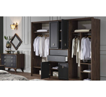 Шестистворчатый распашной шкаф для одежды и белья с зеркалом в спальню Алегро ALEG-34