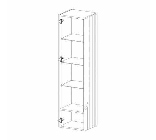 Шкаф-витрина навесной Лоренсо МН-043-02/03 белый