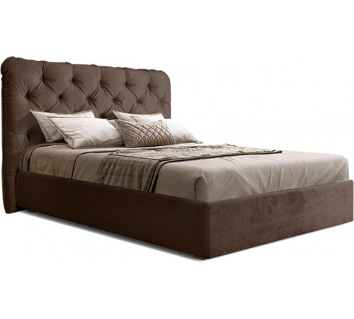 Двуспальная кровать с подъемным механизмом BOGEMIA (шоколад)